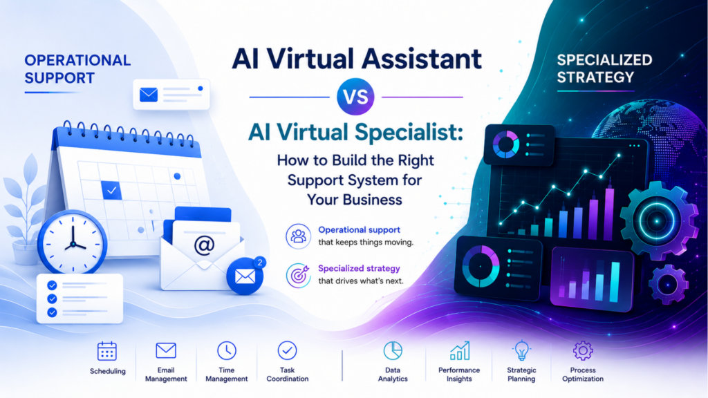 featured photo of AI Virtual Assistant vs AI Virtual Specialist: How to Build the Right Support System for Your Business