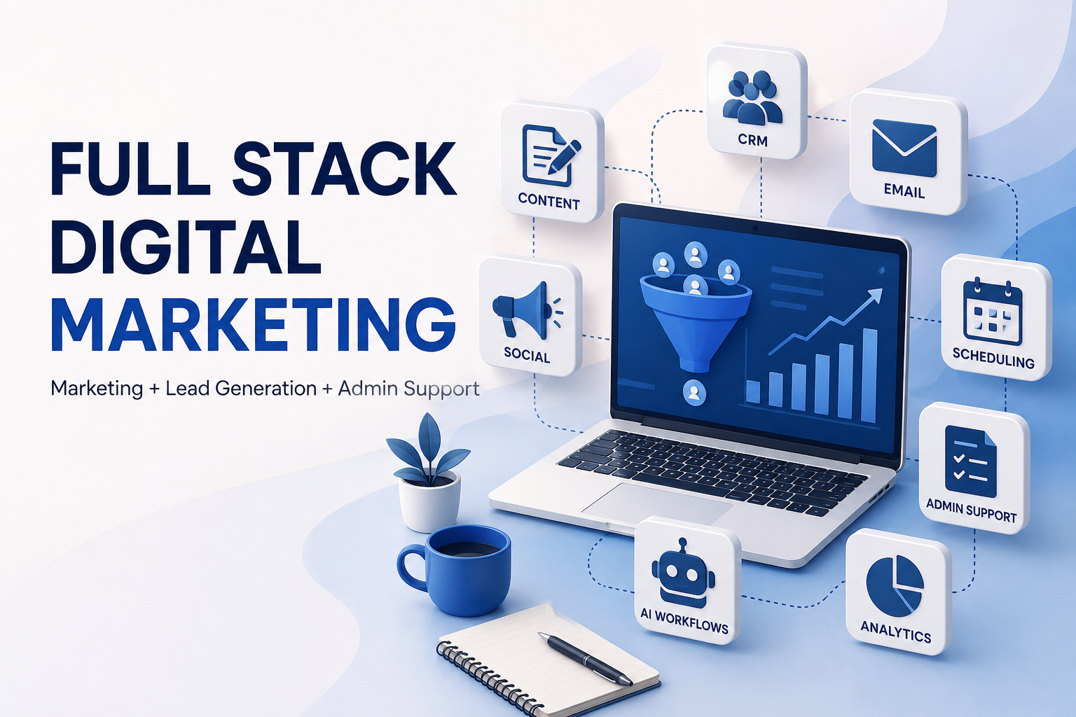 Full Stack Digital Marketing for Coaches: Connecting Marketing, Lead Generation & Admin Support